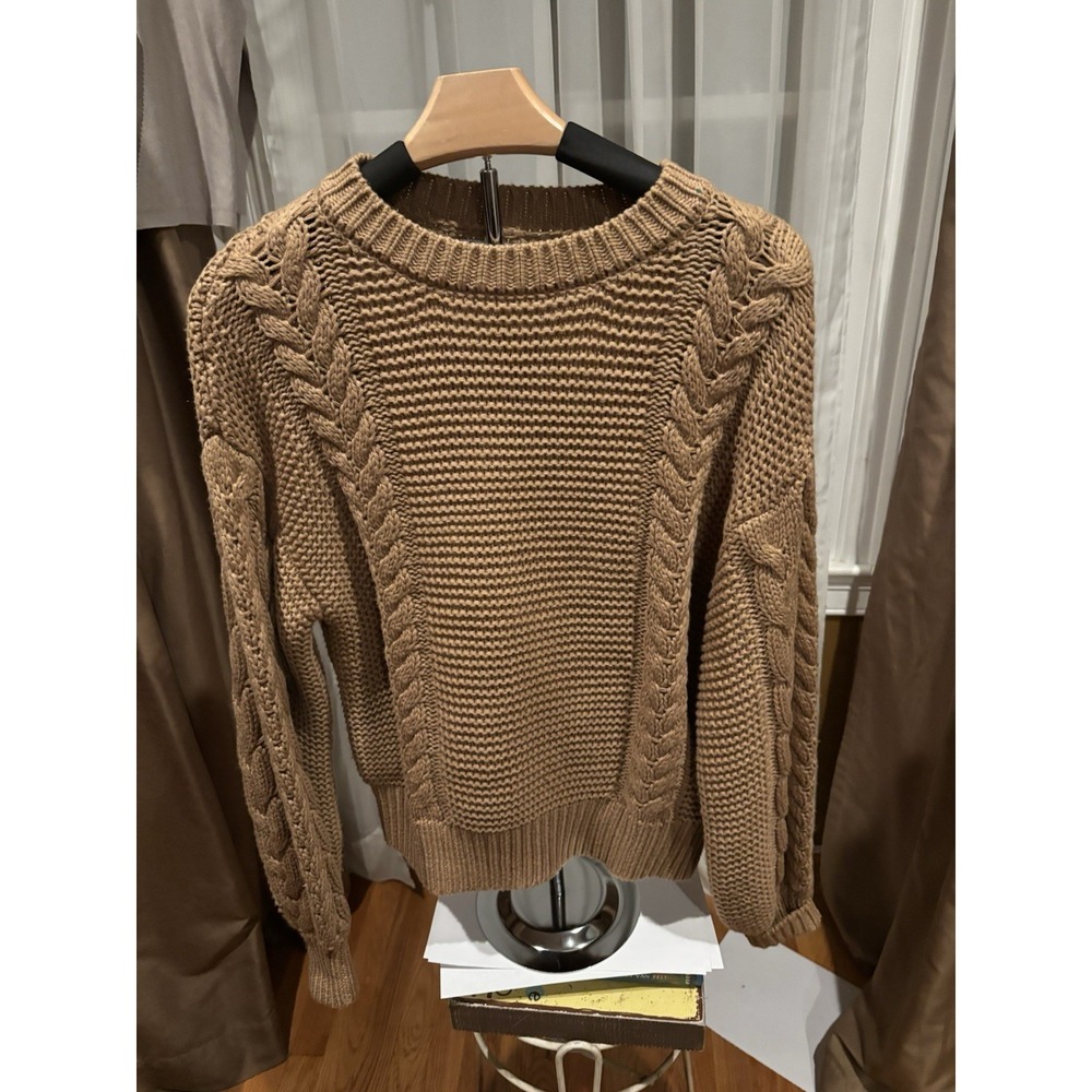 Dex Tan Sweater Speckled Yarn Sweater Medium